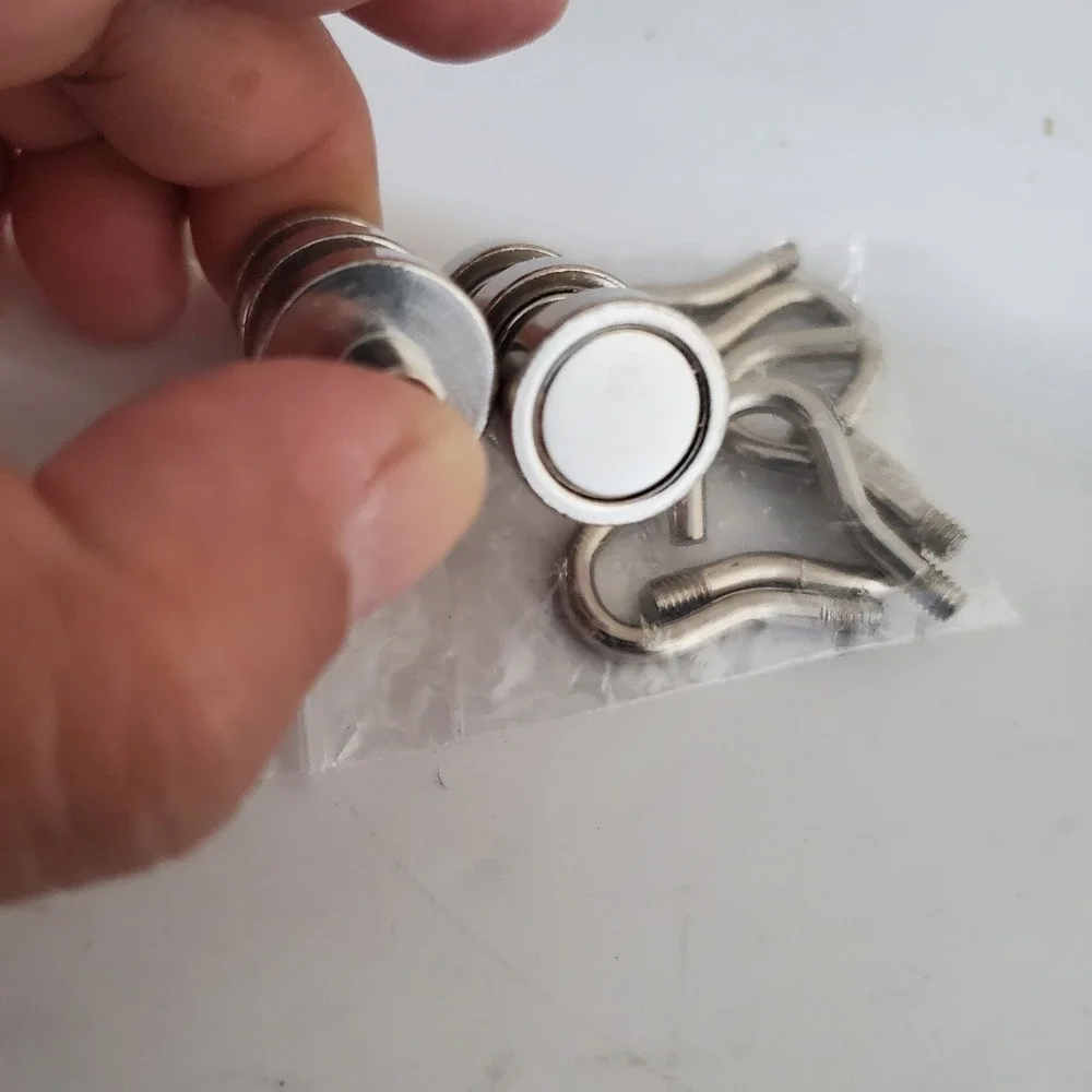 DIYMAG Magnetic Hooks Pack of 6 Heavy Duty Neodymium Magnets Nickel Finish NEW